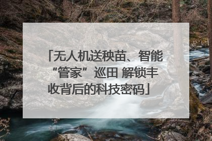 无人机送秧苗、智能“管家”巡田 解锁丰收背后的科技密码