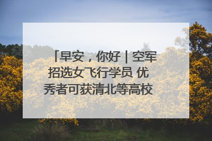 早安，你好｜空军招选女飞行学员 优秀者可获清北等高校“双学籍”