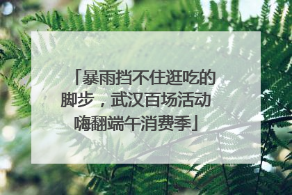 暴雨挡不住逛吃的脚步，武汉百场活动嗨翻端午消费季