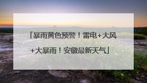 暴雨黄色预警！雷电+大风+大暴雨！安徽最新天气