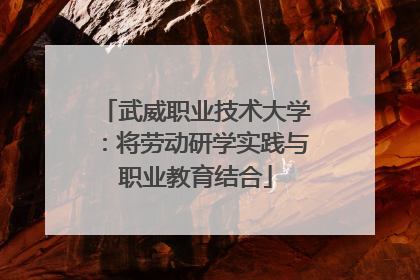武威职业技术大学：将劳动研学实践与职业教育结合