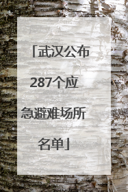 武汉公布287个应急避难场所名单