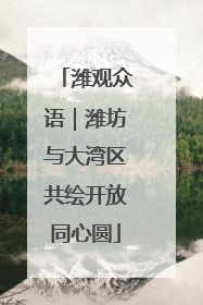 潍观众语｜潍坊与大湾区共绘开放同心圆