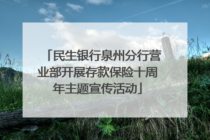 民生银行泉州分行营业部开展存款保险十周年主题宣传活动