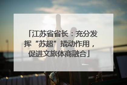 江苏省省长：充分发挥“苏超”撬动作用，促进文旅体商融合