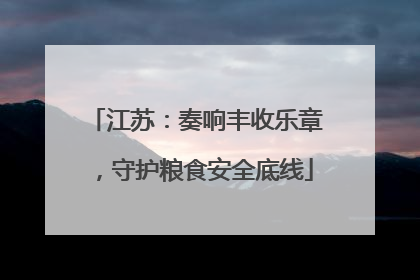 江苏：奏响丰收乐章，守护粮食安全底线