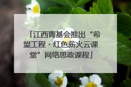 江西青基会推出“希望工程・红色薪火云课堂”网络思政课程