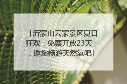 沂蒙山云蒙景区夏日狂欢：免票开放23天，邀您畅游天然氧吧