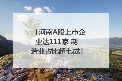 河南A股上市企业达111家 制造业占比超七成