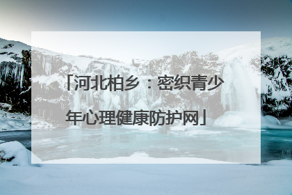 河北柏乡：密织青少年心理健康防护网