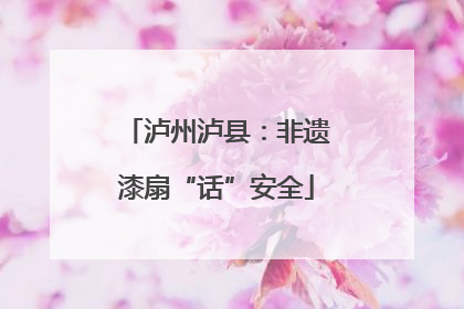 泸州泸县：非遗漆扇“话”安全