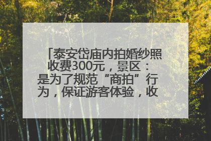 泰安岱庙内拍婚纱照收费300元，景区：是为了规范“商拍”行为，保证游客体验，收取费用全部上交国库