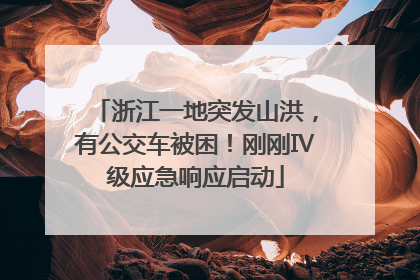 浙江一地突发山洪，有公交车被困！刚刚Ⅳ级应急响应启动