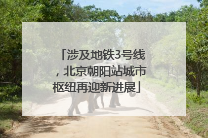 涉及地铁3号线，北京朝阳站城市枢纽再迎新进展