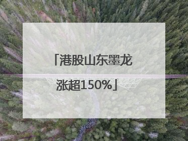 港股山东墨龙涨超150%