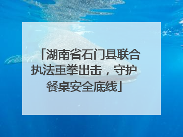 湖南省石门县联合执法重拳出击，守护餐桌安全底线