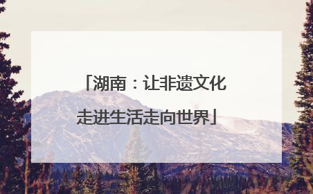 湖南：让非遗文化走进生活走向世界