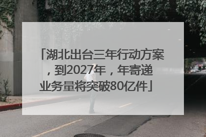 湖北出台三年行动方案，到2027年，年寄递业务量将突破80亿件