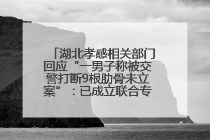 湖北孝感相关部门回应“一男子称被交警打断9根肋骨未立案”：已成立联合专班开展工作