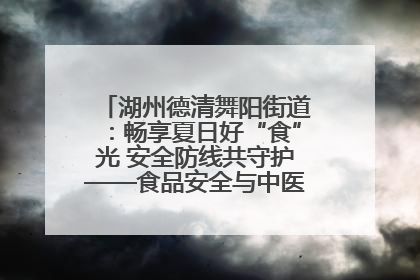 湖州德清舞阳街道：畅享夏日好“食”光 安全防线共守护——食品安全与中医养生知识宣传