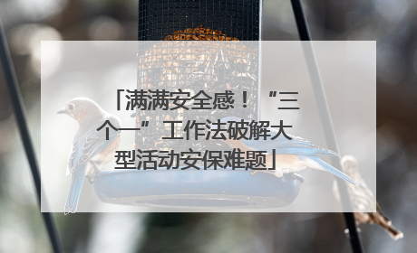 满满安全感！“三个一”工作法破解大型活动安保难题