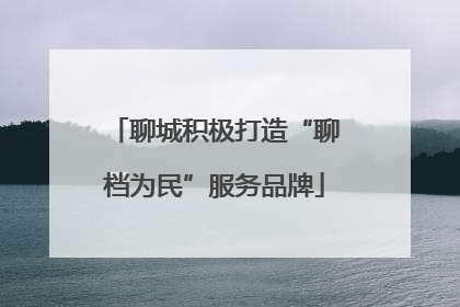 聊城积极打造“聊档为民”服务品牌