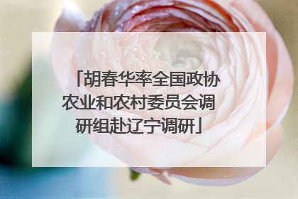 胡春华率全国政协农业和农村委员会调研组赴辽宁调研