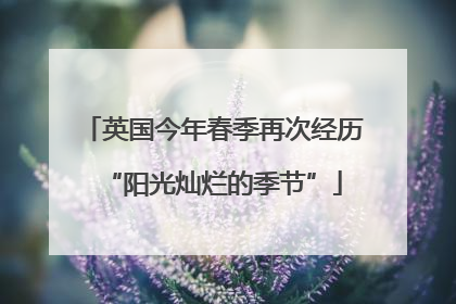 英国今年春季再次经历“阳光灿烂的季节”
