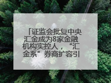 证监会批复中央汇金成为8家金融机构实控人，“汇金系”券商扩容引合并遐想