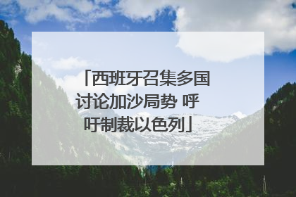 西班牙召集多国讨论加沙局势 呼吁制裁以色列