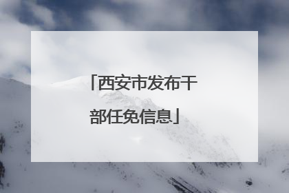 西安市发布干部任免信息