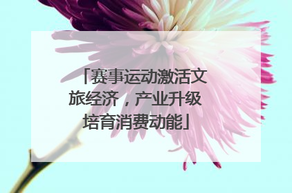 赛事运动激活文旅经济，产业升级培育消费动能