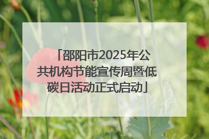邵阳市2025年公共机构节能宣传周暨低碳日活动正式启动