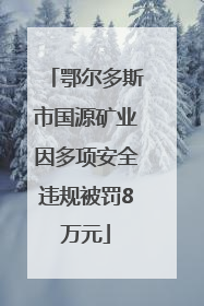 鄂尔多斯市国源矿业因多项安全违规被罚8万元
