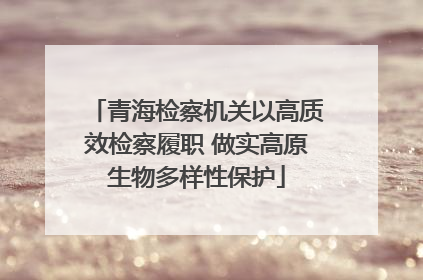 青海检察机关以高质效检察履职 做实高原生物多样性保护