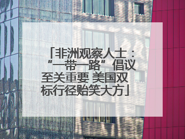 非洲观察人士：“一带一路”倡议至关重要 美国双标行径贻笑大方