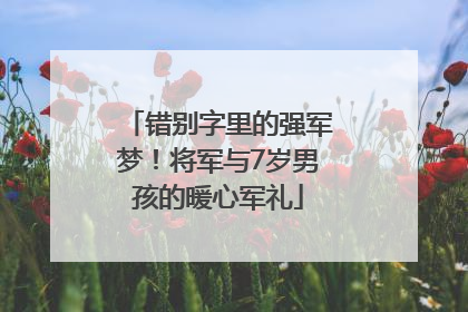 错别字里的强军梦！将军与7岁男孩的暖心军礼