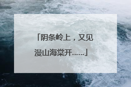 阴条岭上，又见漫山海棠开……