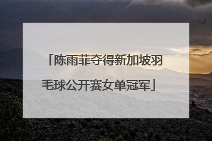 陈雨菲夺得新加坡羽毛球公开赛女单冠军