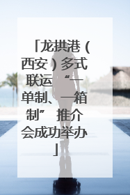 龙拱港（西安）多式联运 “一单制、一箱制” 推介会成功举办