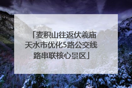 麦积山往返伏羲庙 天水市优化5路公交线路串联核心景区
