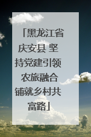 黑龙江省庆安县 坚持党建引领 农旅融合铺就乡村共富路