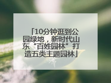 10分钟逛到公园绿地，新时代山东“百姓园林”打造五类主题园林