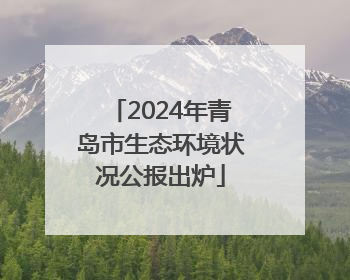 2024年青岛市生态环境状况公报出炉
