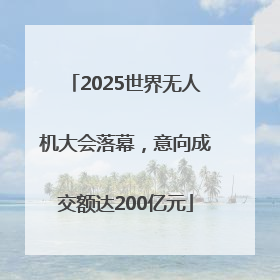 2025世界无人机大会落幕，意向成交额达200亿元
