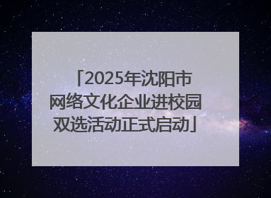 2025年沈阳市网络文化企业进校园双选活动正式启动