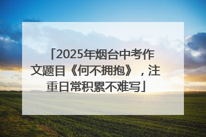 2025年烟台中考作文题目《何不拥抱》，注重日常积累不难写