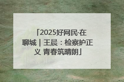 2025好网民·在聊城｜王晨：检察护正义 青春筑晴朗
