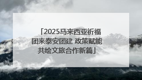 2025马来西亚祈福团来泰安团建 政策赋能共绘文旅合作新篇
