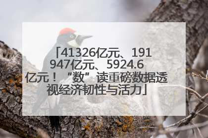 41326亿元、191947亿元、5924.6亿元！“数”读重磅数据透视经济韧性与活力